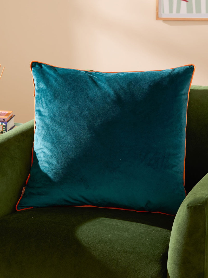Furn Caramel/Chocolate Meridian Velvet Feather Cushion 55 x 55cm