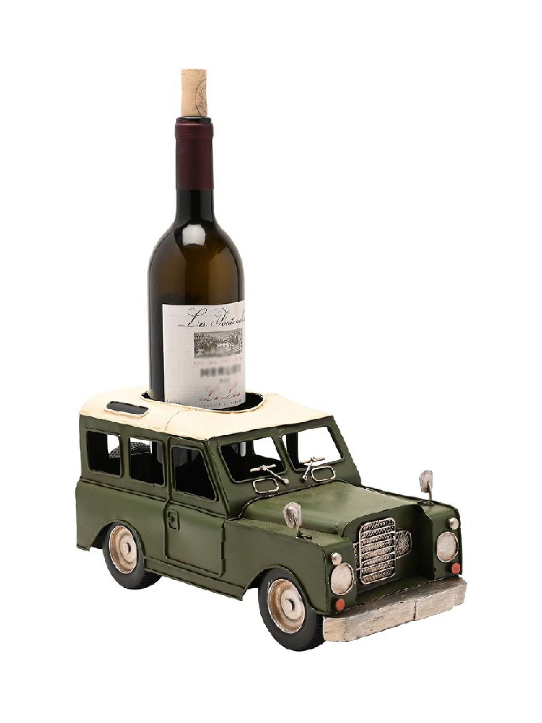 Widdop Green 4X4 metal wine holder - British product