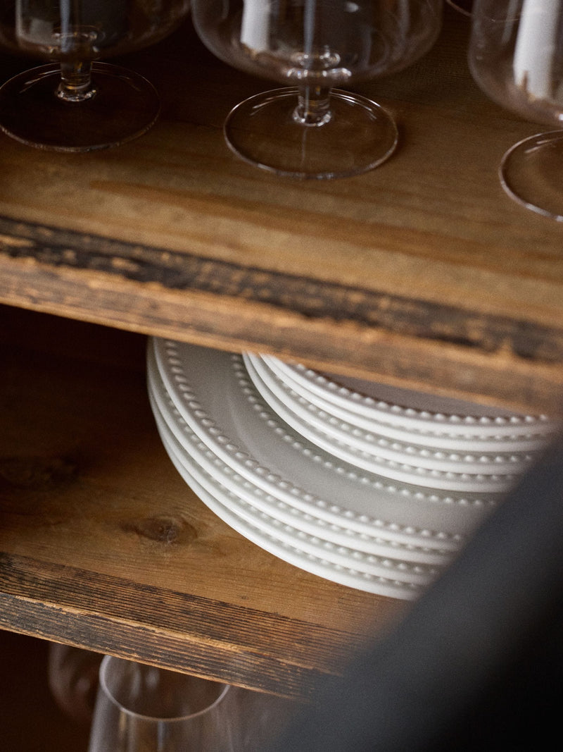 White bobble dinner plates set of 4, 28cm - British product