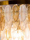 Rockett St George brass feather leaf chandelier ceiling light 149cm, UK version