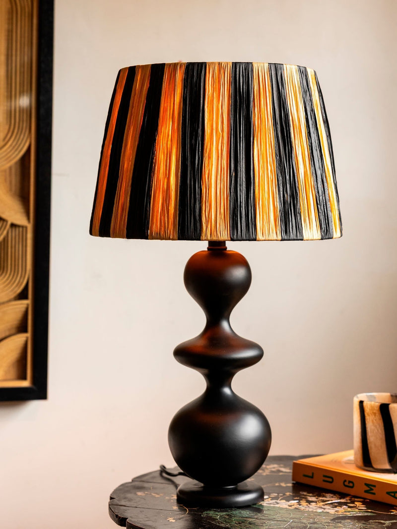 Rockett St George striped shade resin table lamp, UK version