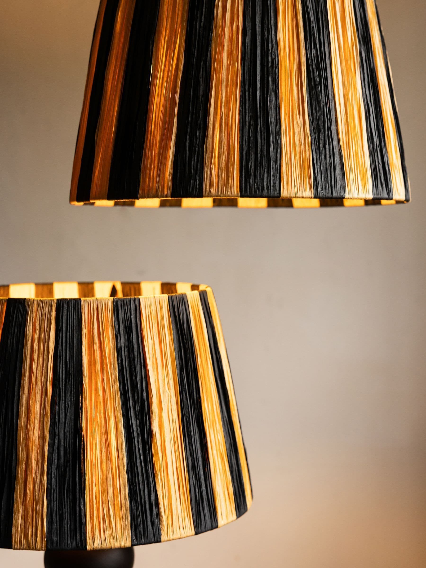 Rockett St George striped shade resin table lamp, UK version