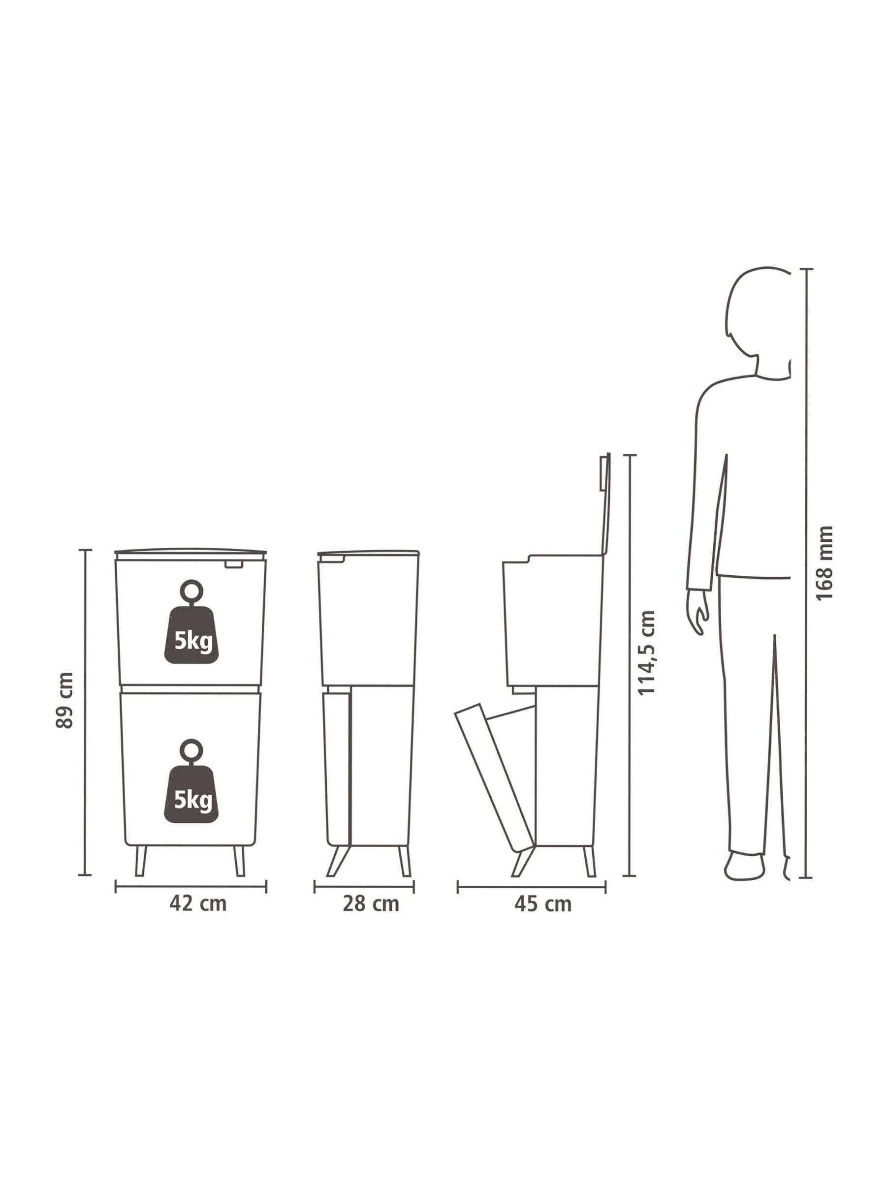 Brabantia Soft Beige SortUp Recycle Bin, imported from the UK