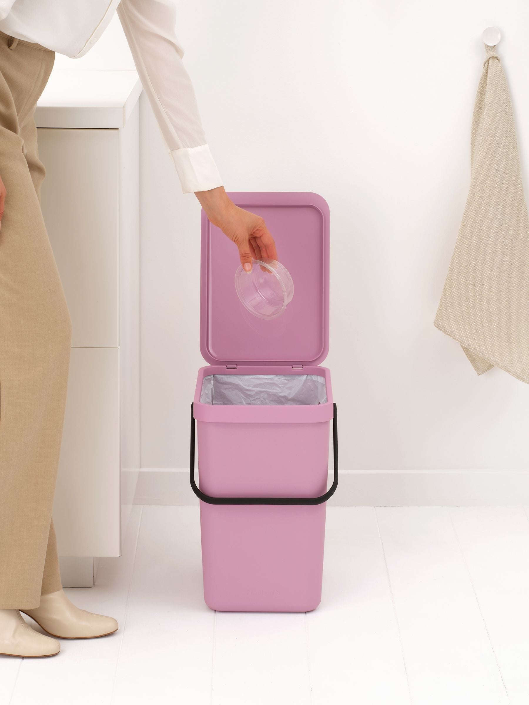 Brabantia Sort & Go bin Lilac Pink 25 litre - British product