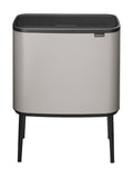 Brabantia soft grey Bo Touch Bin 3x11L - British product