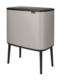 Brabantia soft grey Bo Touch Bin 3x11L - British product