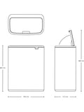 Brabantia Soft Grey Touch Bin XXL 2x30L - British product