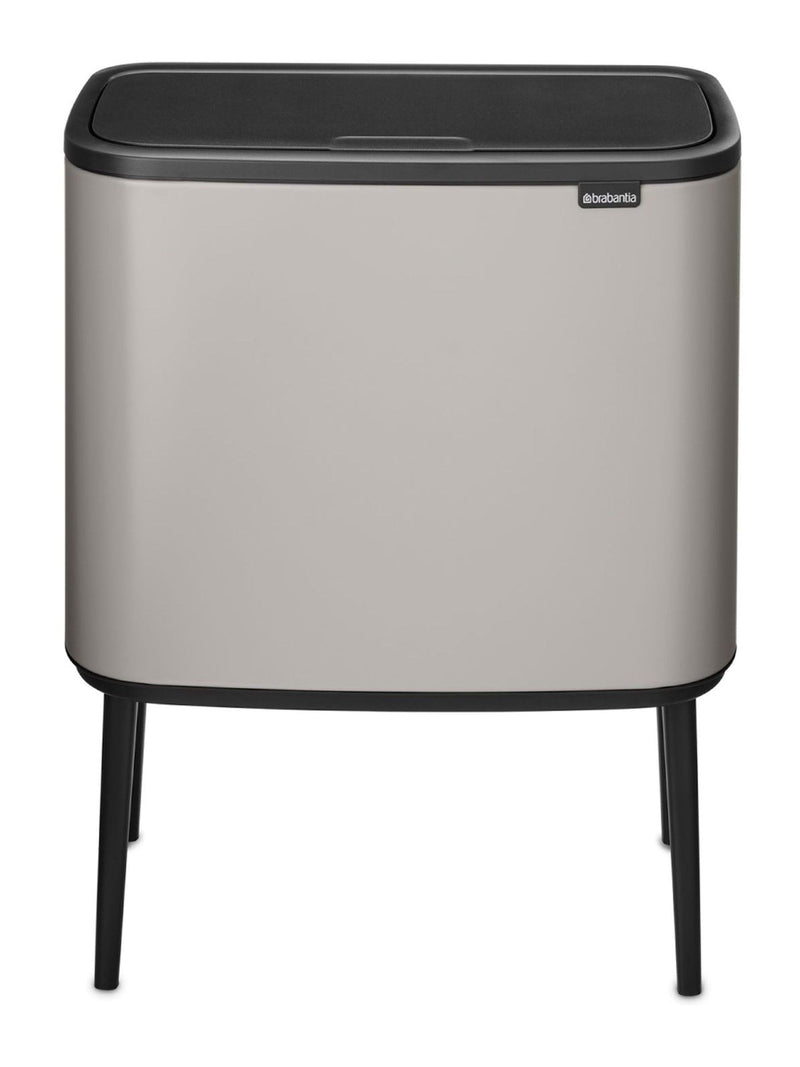 Brabantia Soft Grey Bo Touch Bin with two buckets - British product