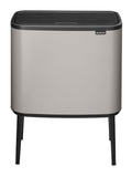 Brabantia Soft Grey Bo Touch Bin with two buckets - British product