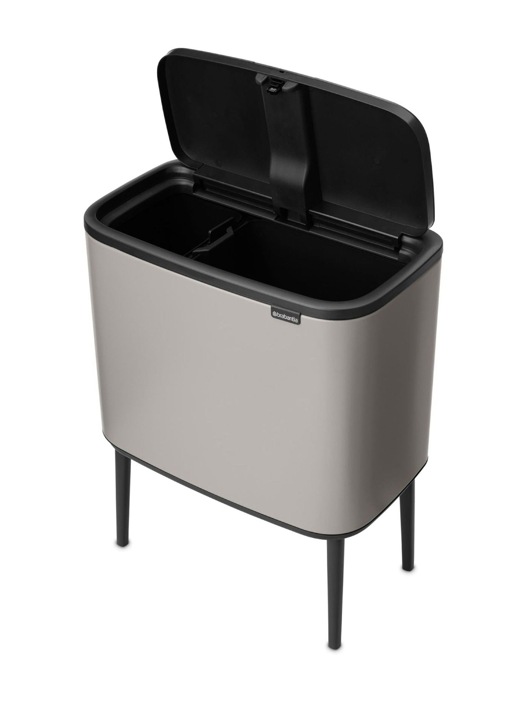 Brabantia Soft Grey Bo Touch Bin with two buckets - British product