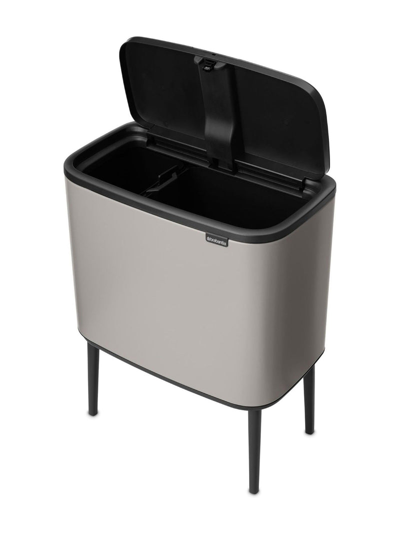 Brabantia Soft Grey Bo Touch Bin with two buckets - British product