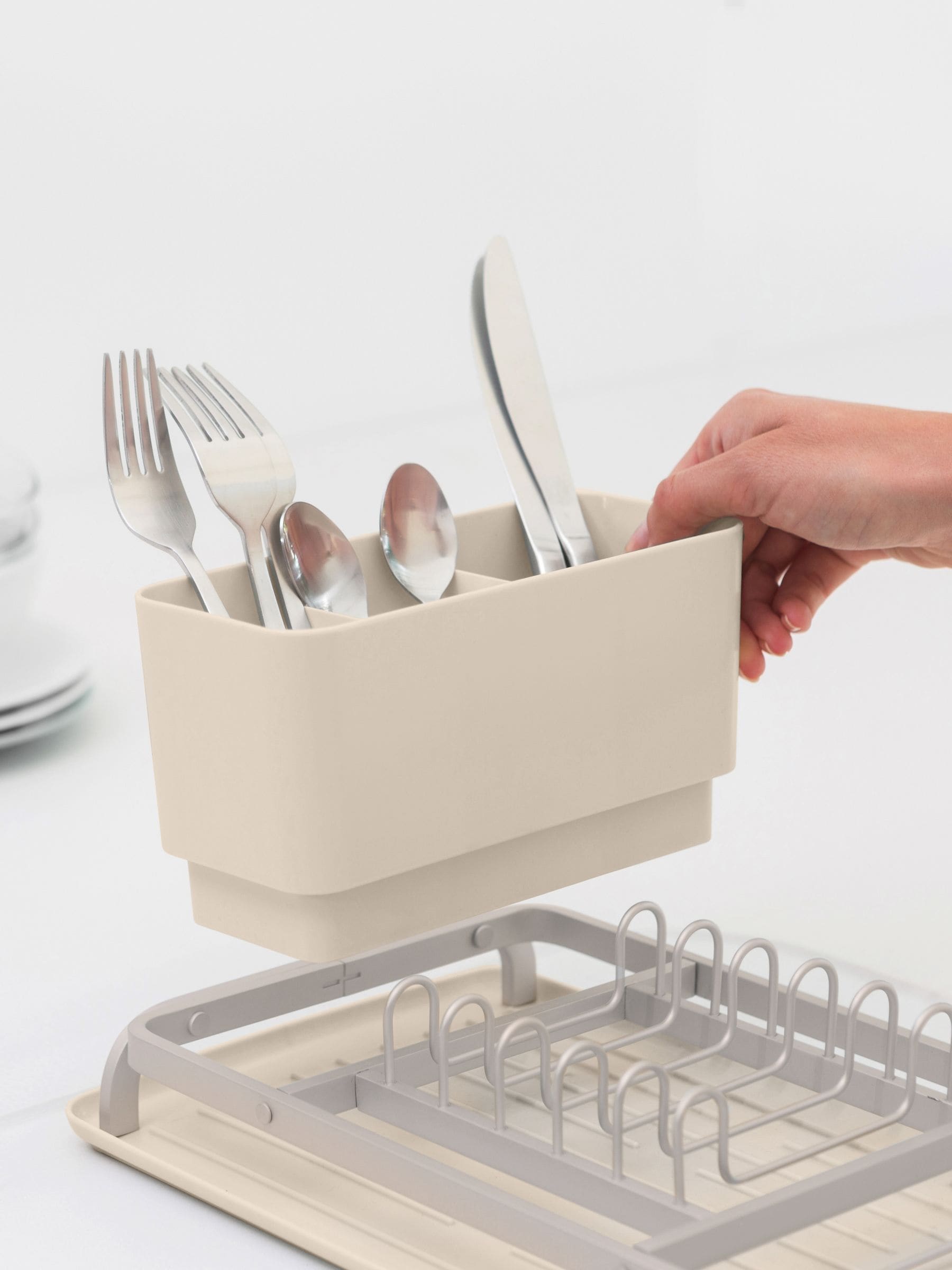 Brabantia SinkSide compact dish drying rack soft beige (British brand)