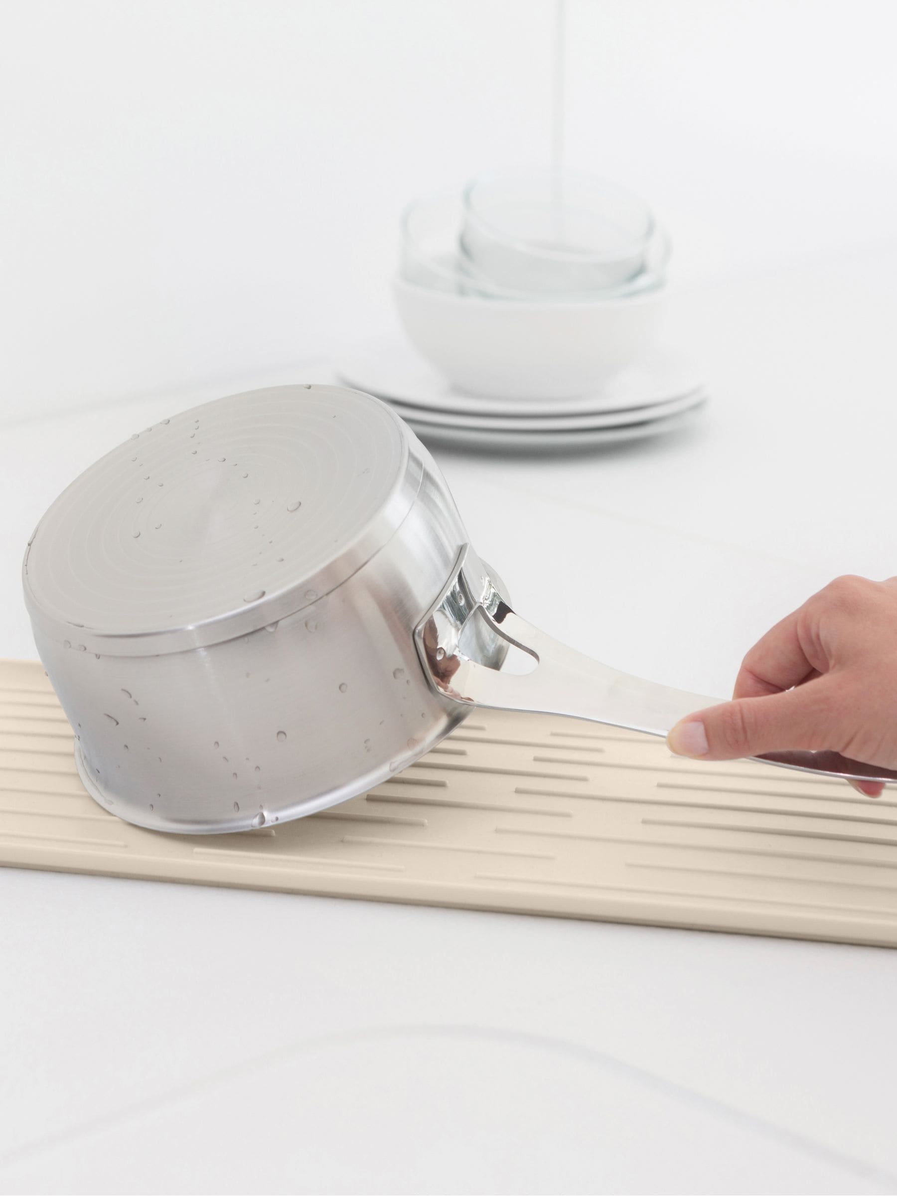 Brabantia SinkSide compact dish drying rack soft beige (British brand)