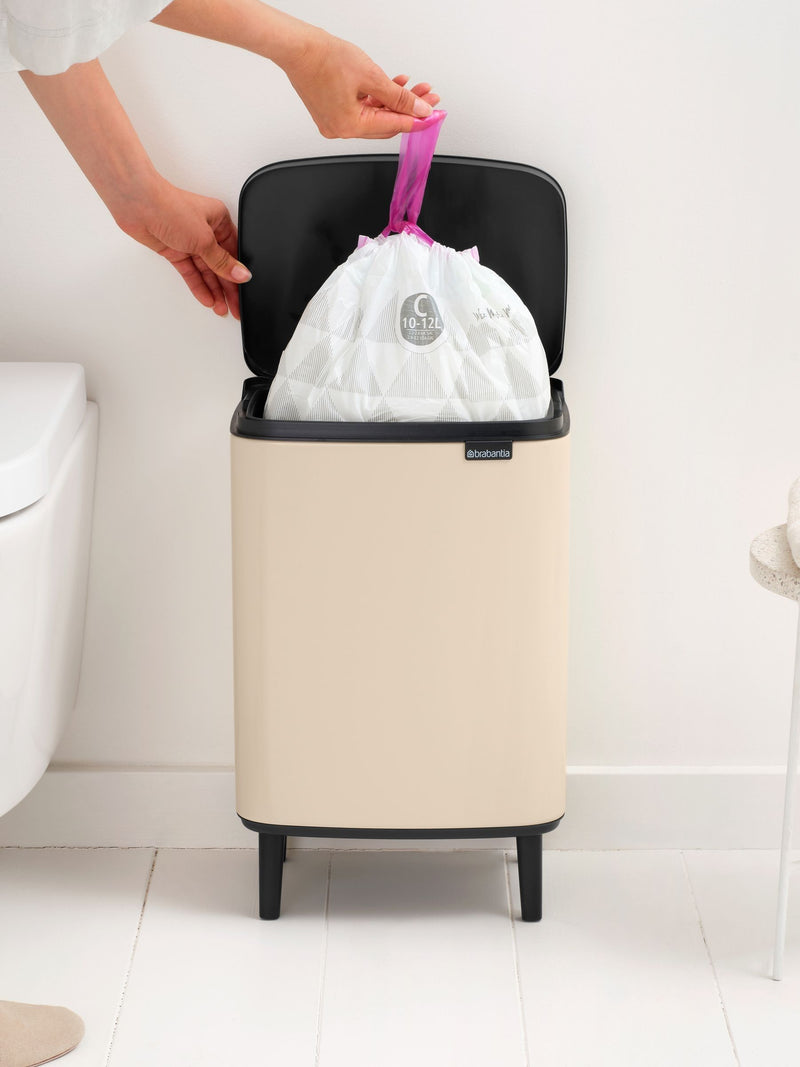 Brabantia Bo waste bin 12 litre soft beige, imported from the UK