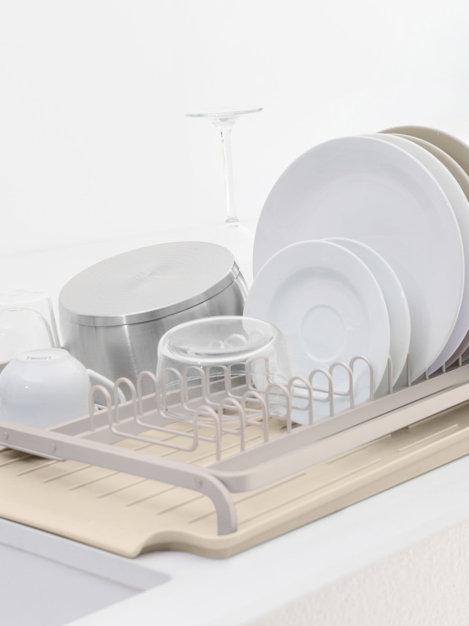 Brabantia soft beige sink side dish drying rack - British product