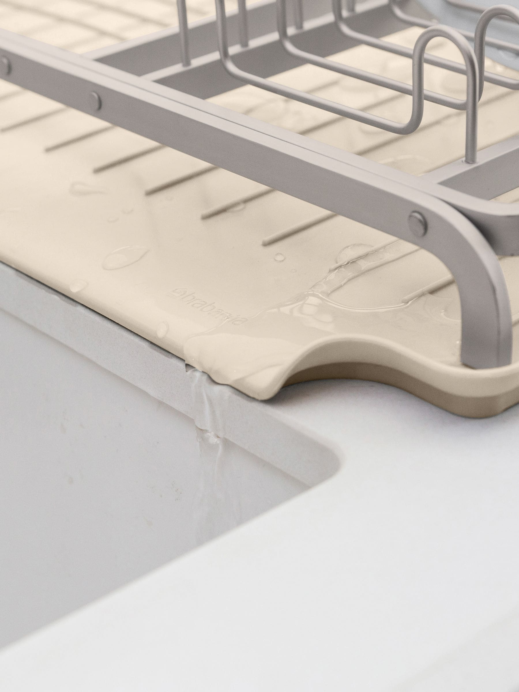 Brabantia soft beige sink side dish drying rack - British product