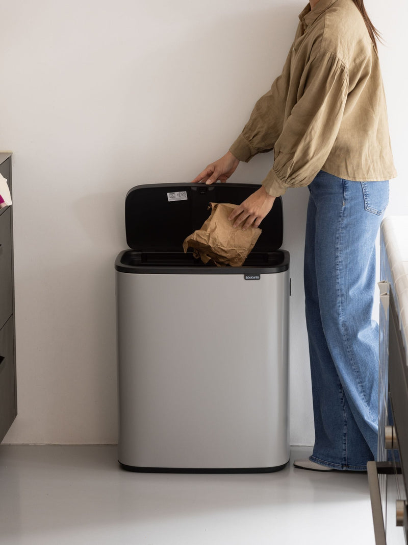 Brabantia Bo Touch Bin 60 litre soft grey, imported from the UK