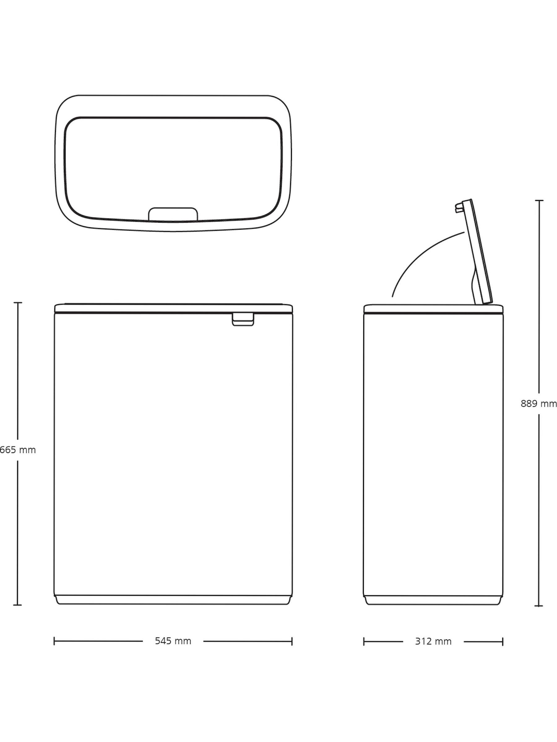 Brabantia Bo Touch Bin 60 litre soft grey, imported from the UK