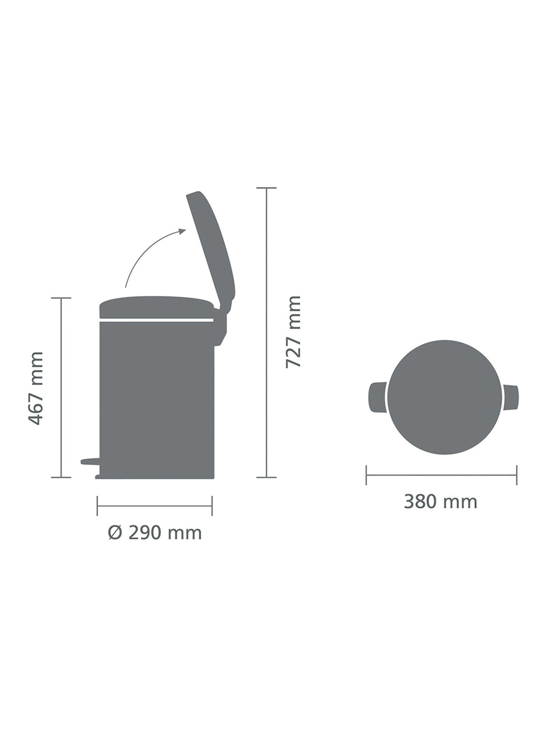 Brabantia Soft Grey NewIcon pedal bin 20L, imported from the UK