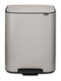 Brabantia Bo Pedal Bin Soft Grey 30 litre waste separation bin, UK version