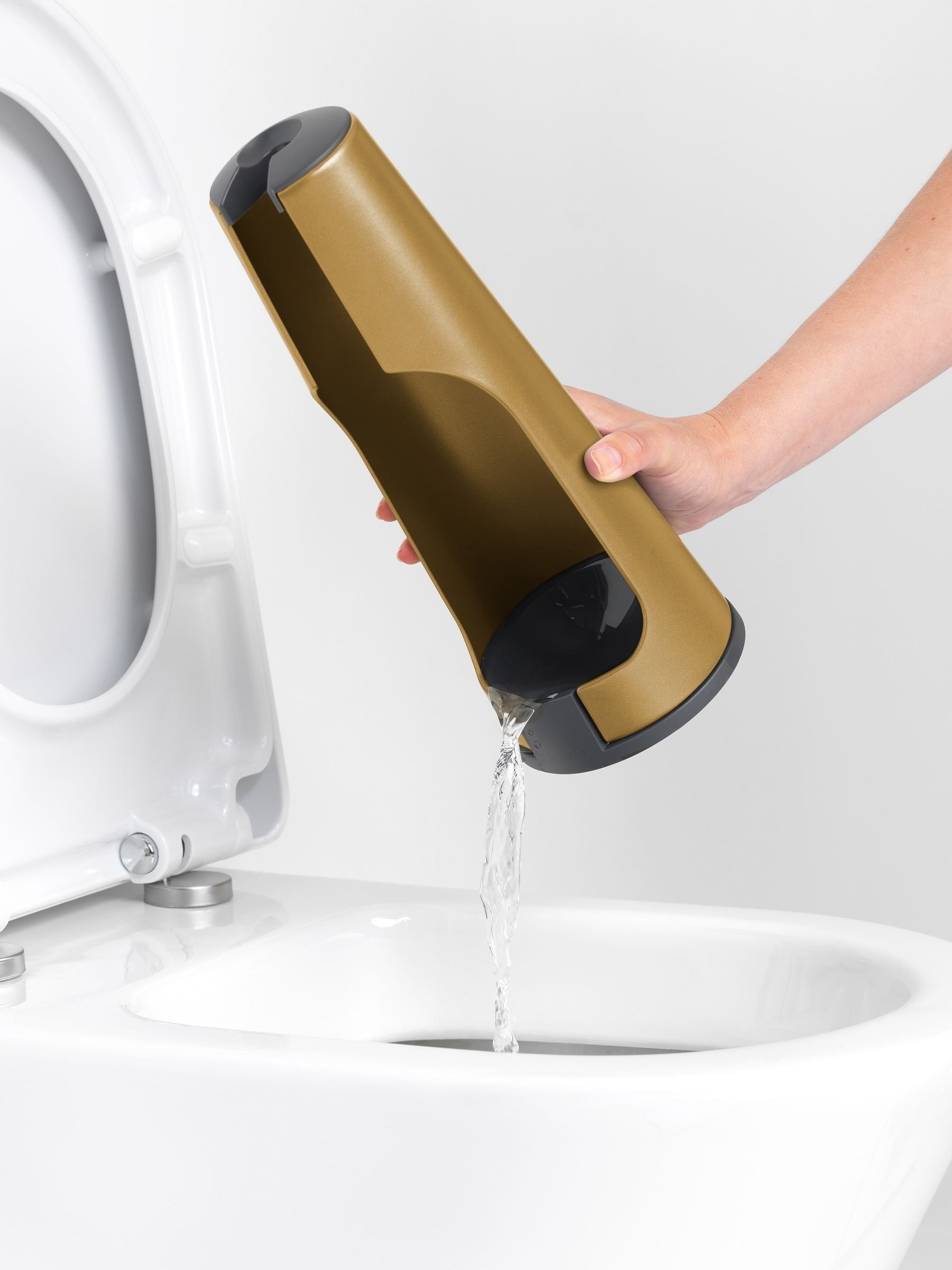 Brabantia Warm Gold ReNew Toilet Brush and Holder, imported from the UK