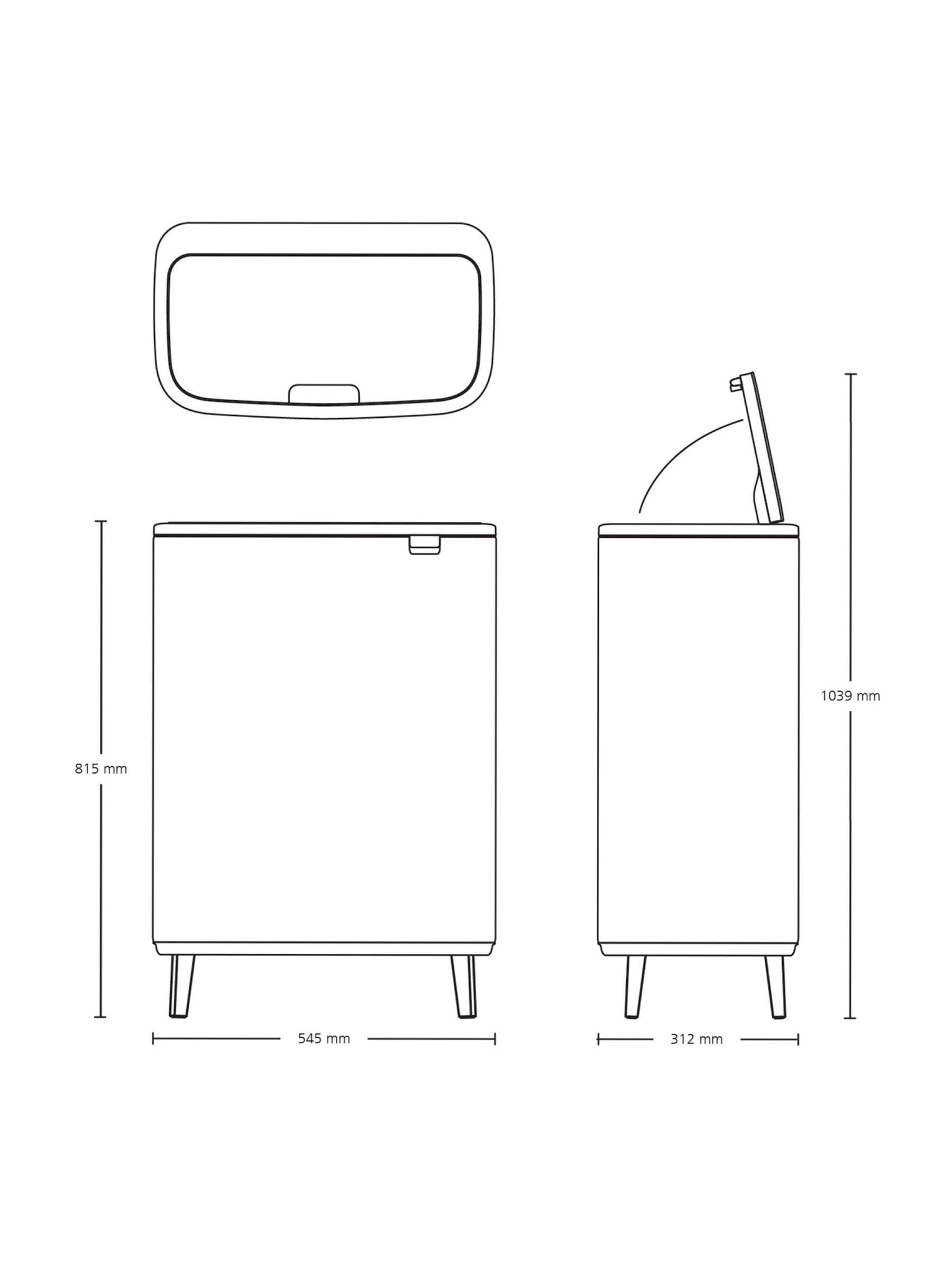 Brabantia Bo Touch Bin soft beige 60 litre (British brand)