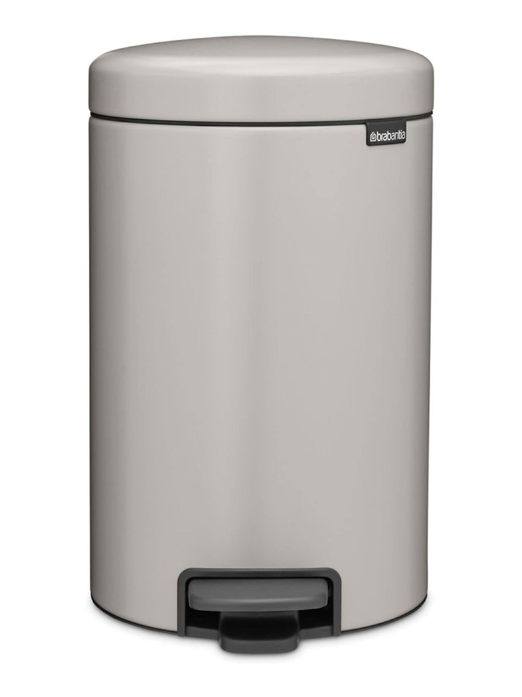 Brabantia NewIcon pedal bin soft grey 12 litre, imported from the UK
