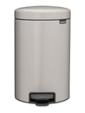 Brabantia NewIcon pedal bin soft grey 12 litre, imported from the UK