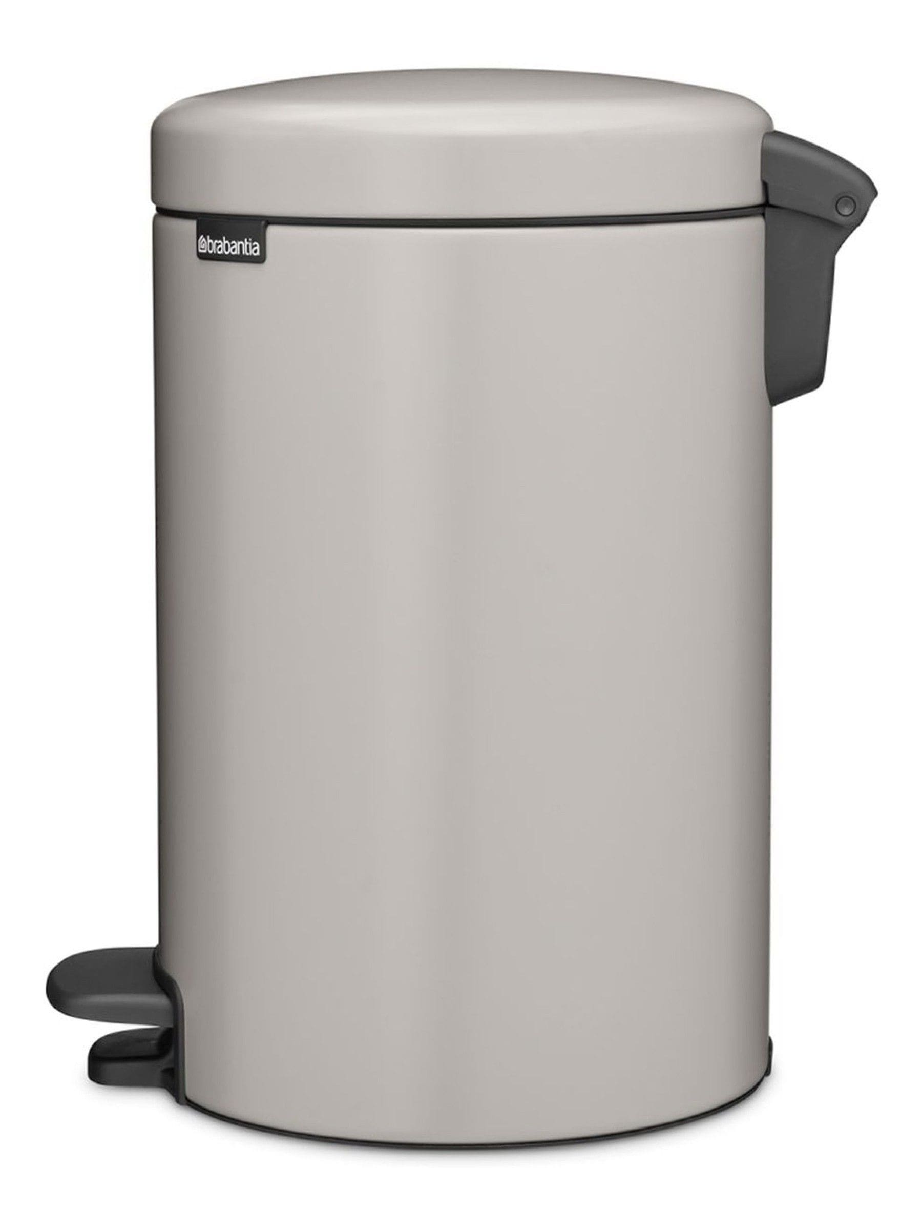 Brabantia NewIcon pedal bin soft grey 12 litre, imported from the UK