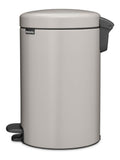 Brabantia NewIcon pedal bin soft grey 12 litre, imported from the UK