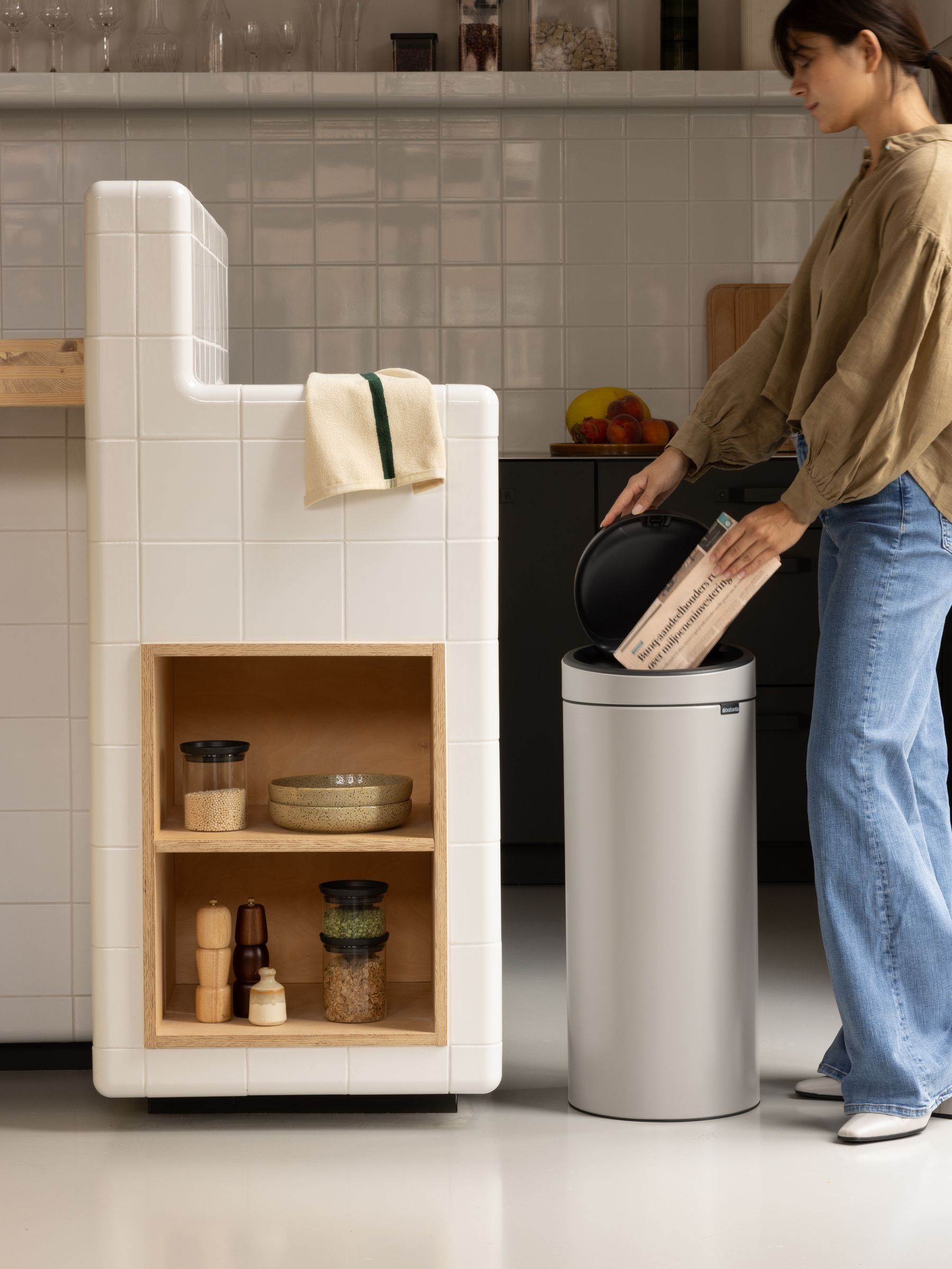 Brabantia touch bin soft grey 30 litre (British brand)