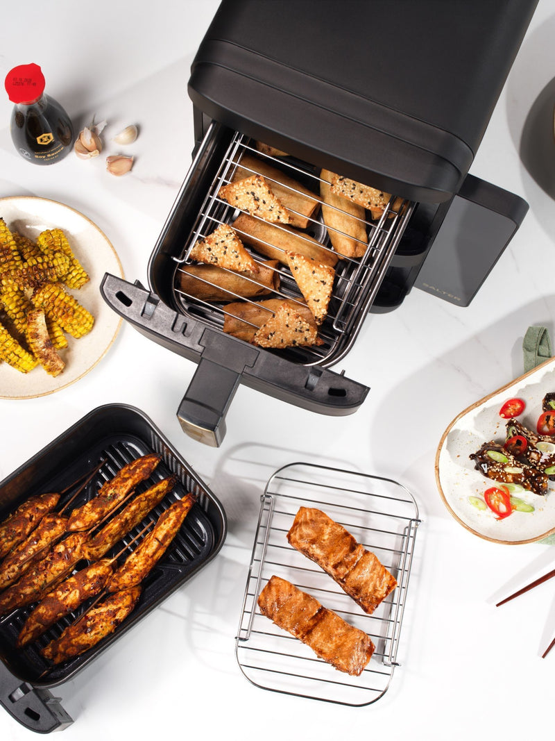 Salter Black Alchemy stackable air fryer 9L (British brand)