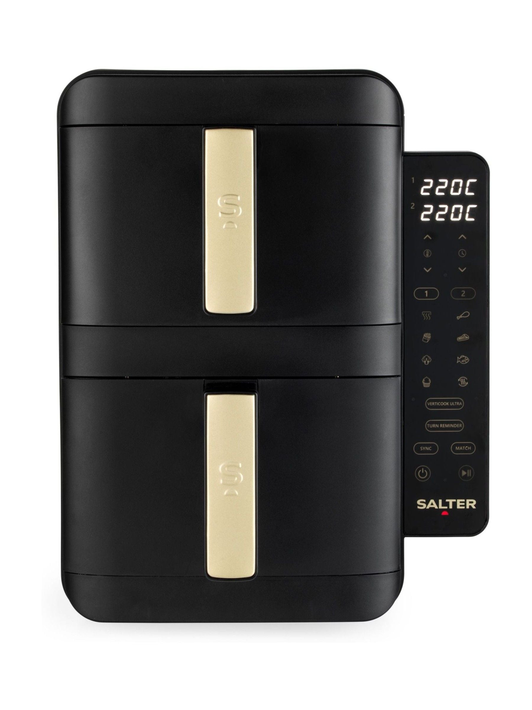 Salter Black Alchemy stackable air fryer 9L (British brand)