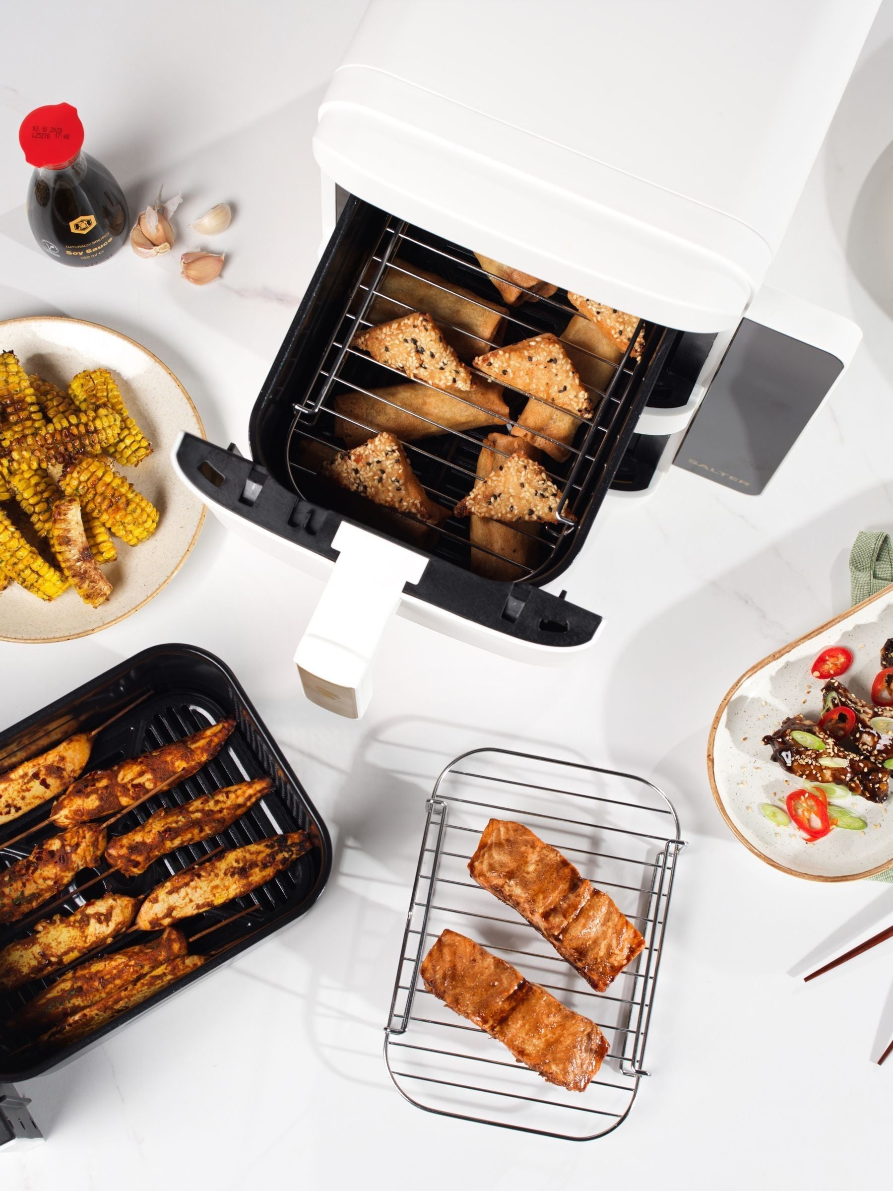 Salter White Alchemy stackable air fryer 9L, imported from the UK
