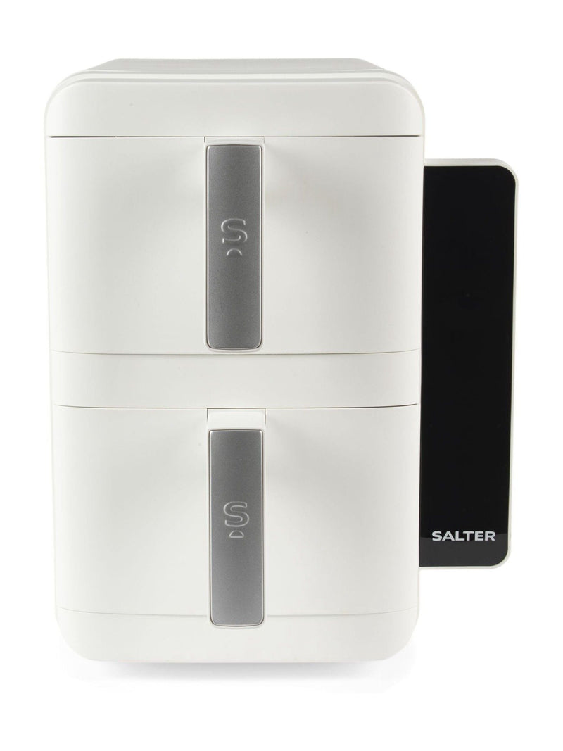 Salter white stackable air fryer 9L dual basket, imported from the UK