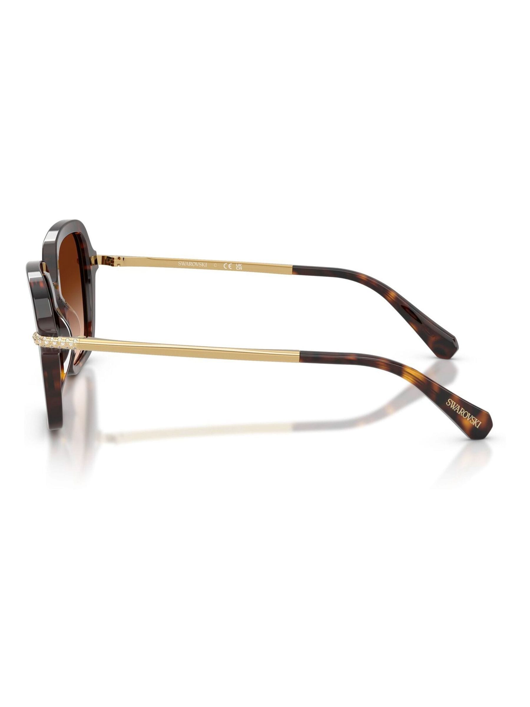 Swarovski Irregular sunglasses Havana frame brown gradient lenses, UK version