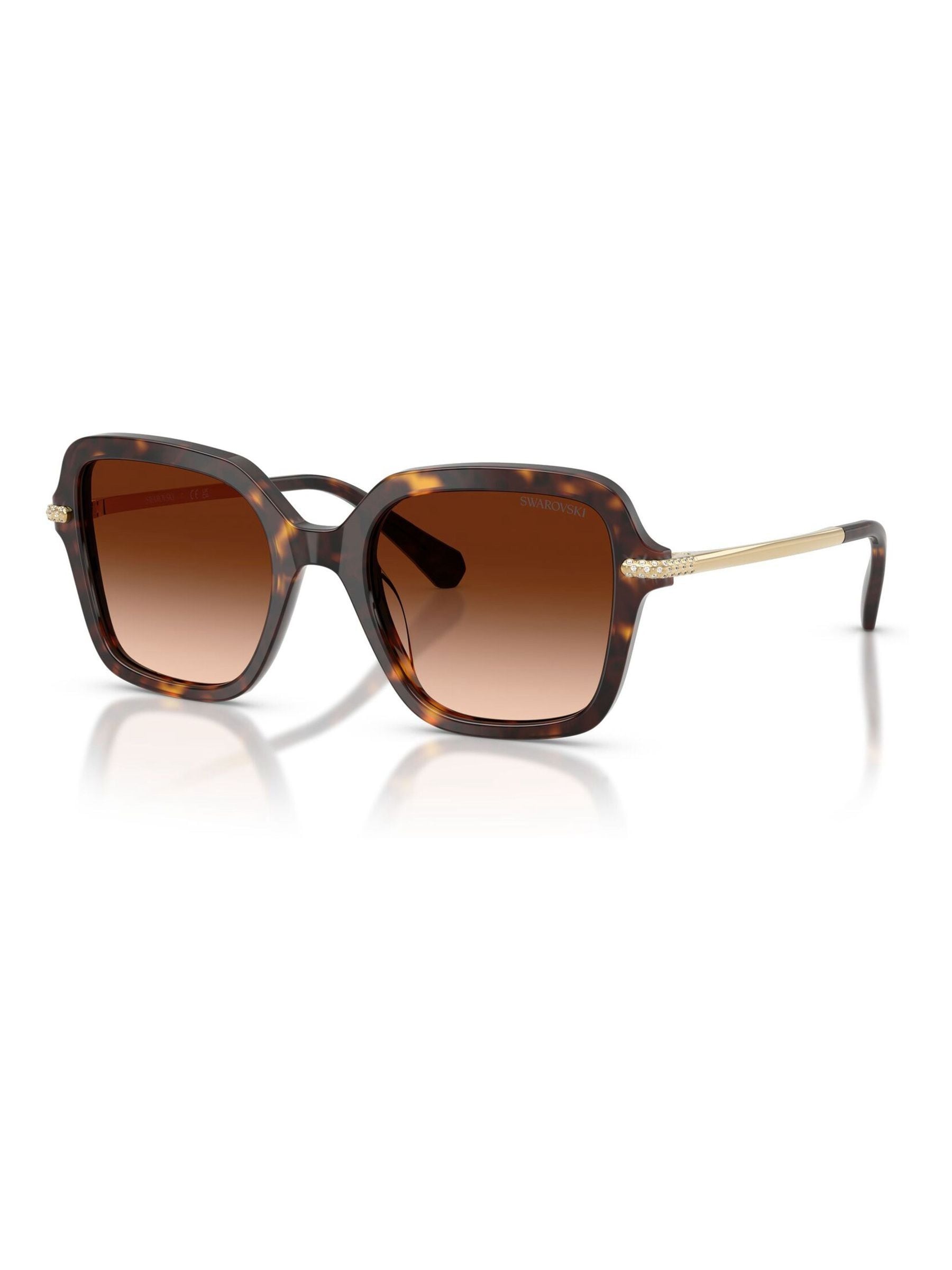 Swarovski Irregular sunglasses Havana frame brown gradient lenses, UK version