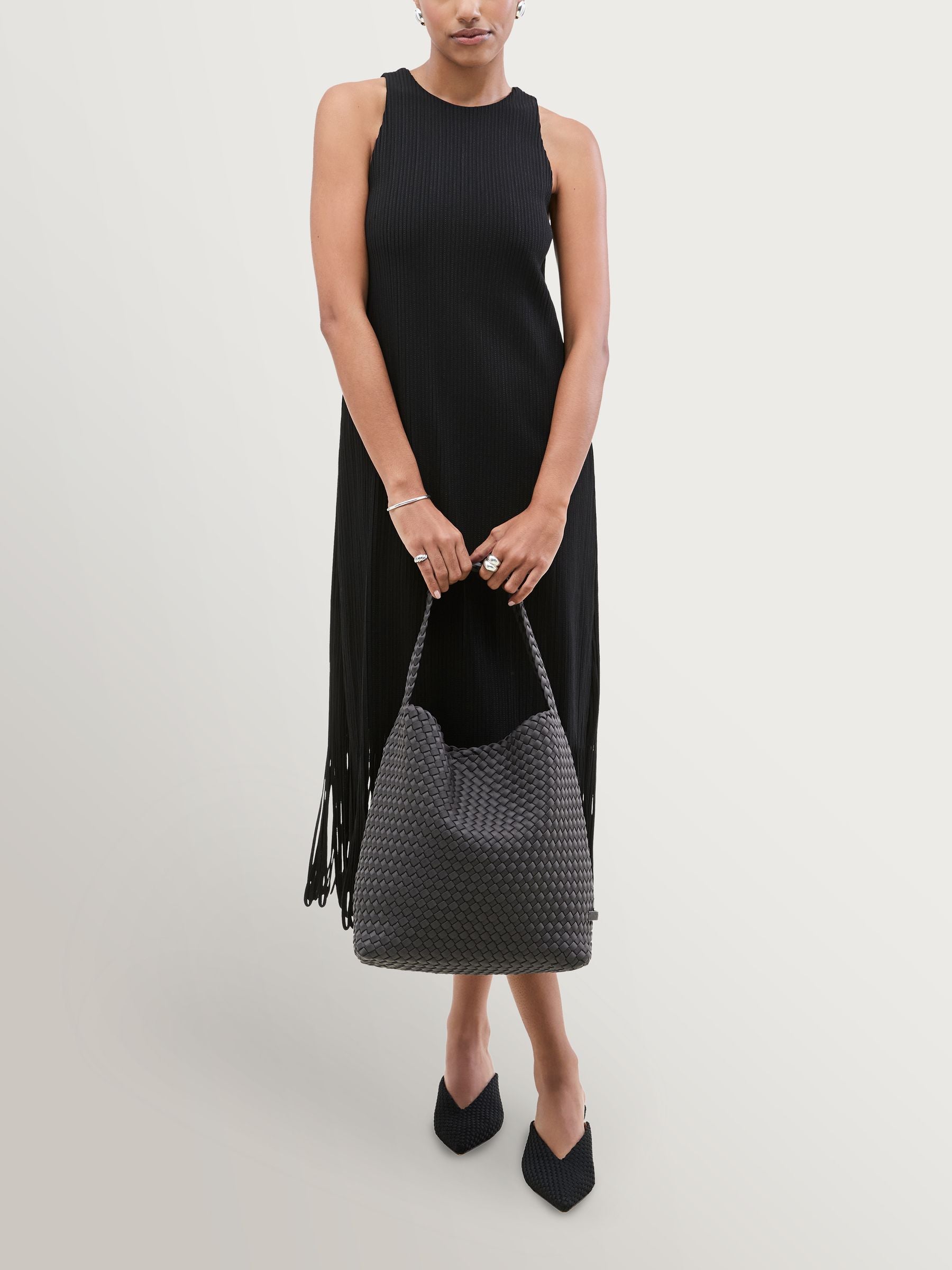 NAGHEDI Black Medium Nomad Hobo Bag