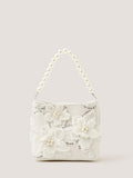 Monsoon cream flower embellished mesh bag - British product