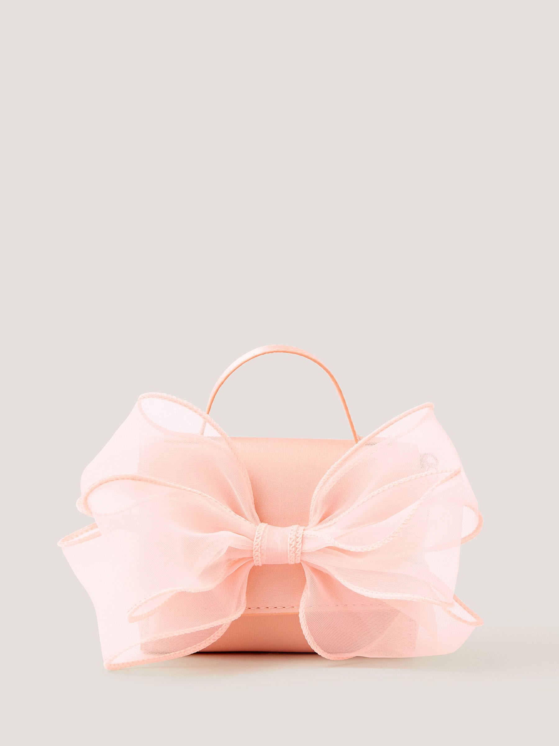 Monsoon pink organza bow bag compact, UK version