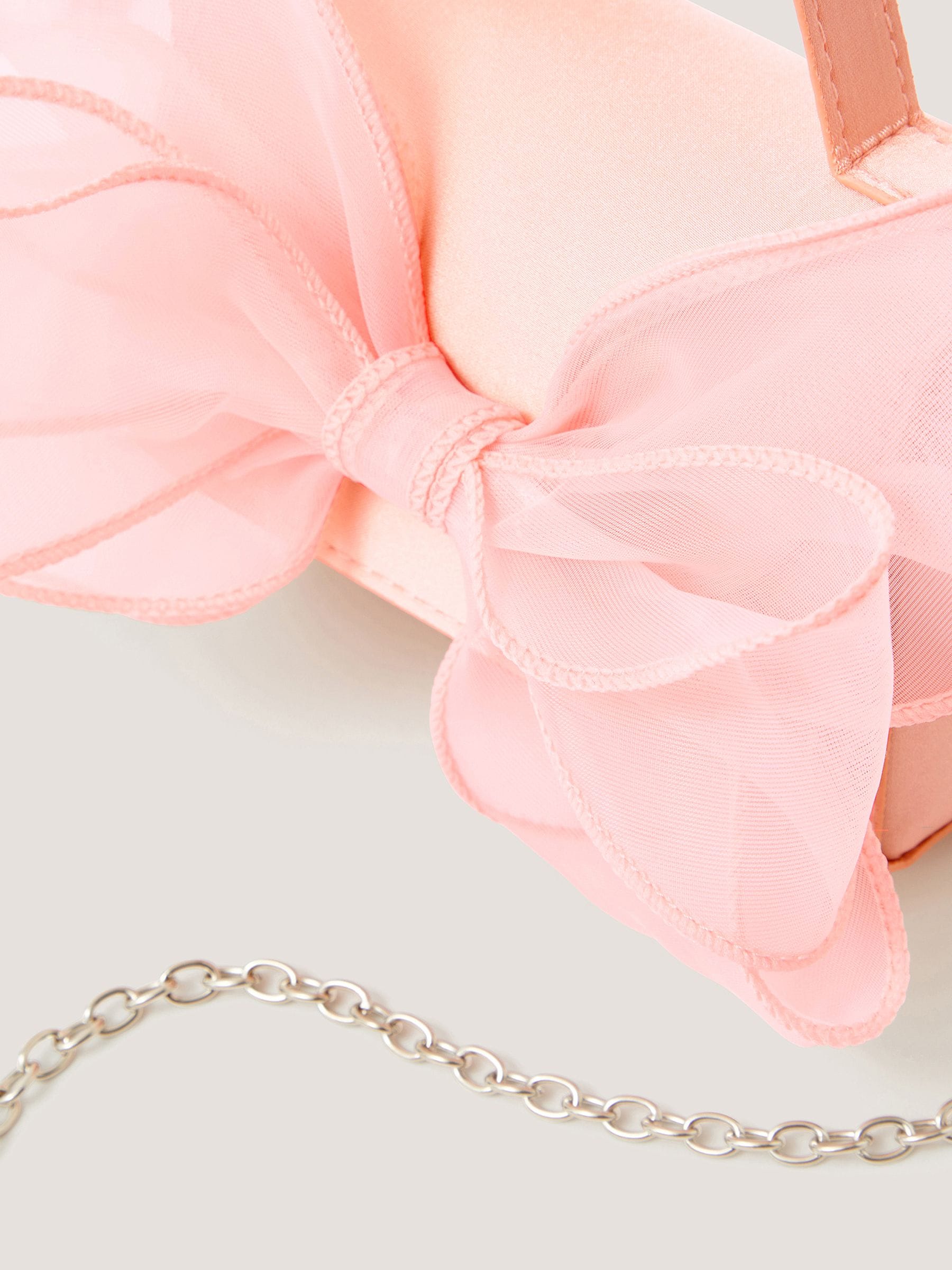 Monsoon pink organza bow bag compact, UK version