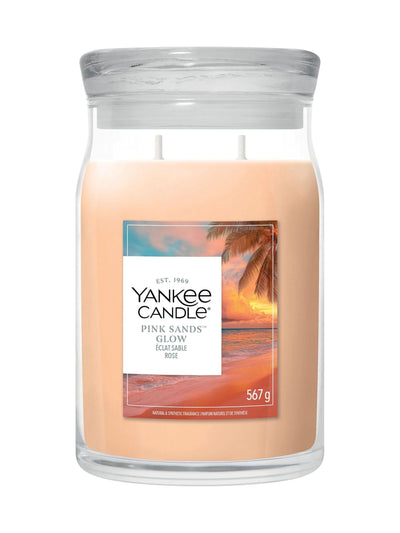 Next Yankee Candle Pink Sands Glow Signature Large Jar 2 Wick Candle- Buy online at McGrocer