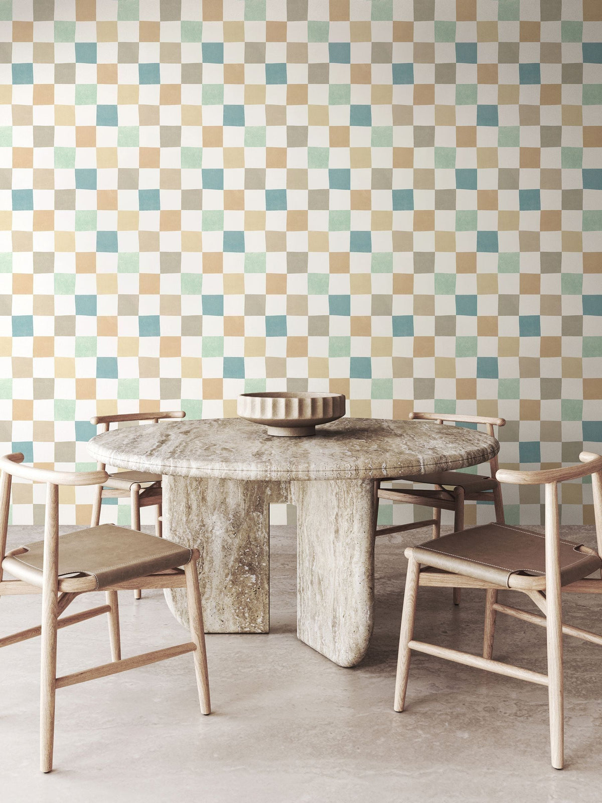 Ohpopsi Marmalade Mix Disco Check Wallpaper 10M