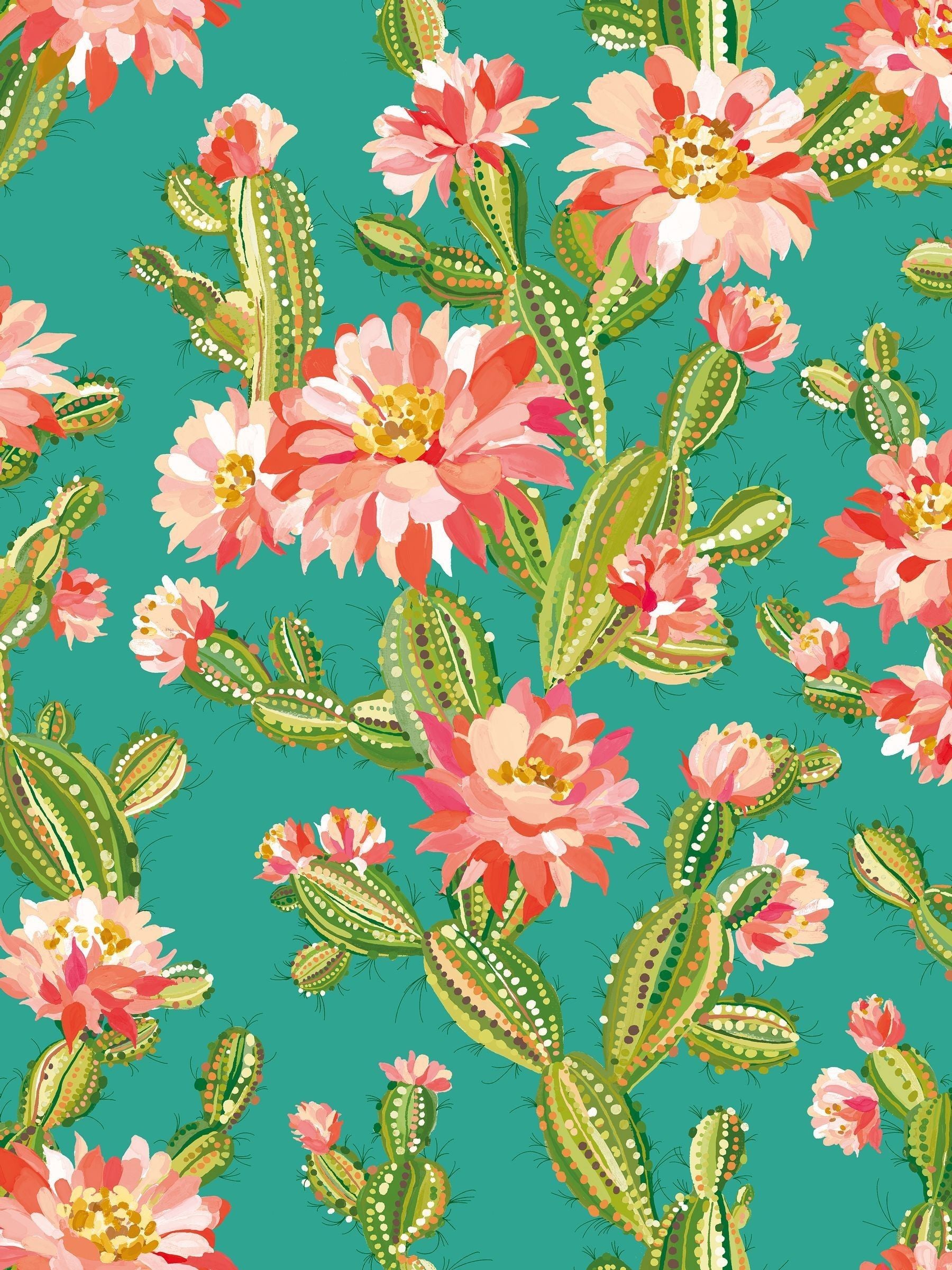 Ohpopsi Cactus Bloom wallpaper 10m - British product