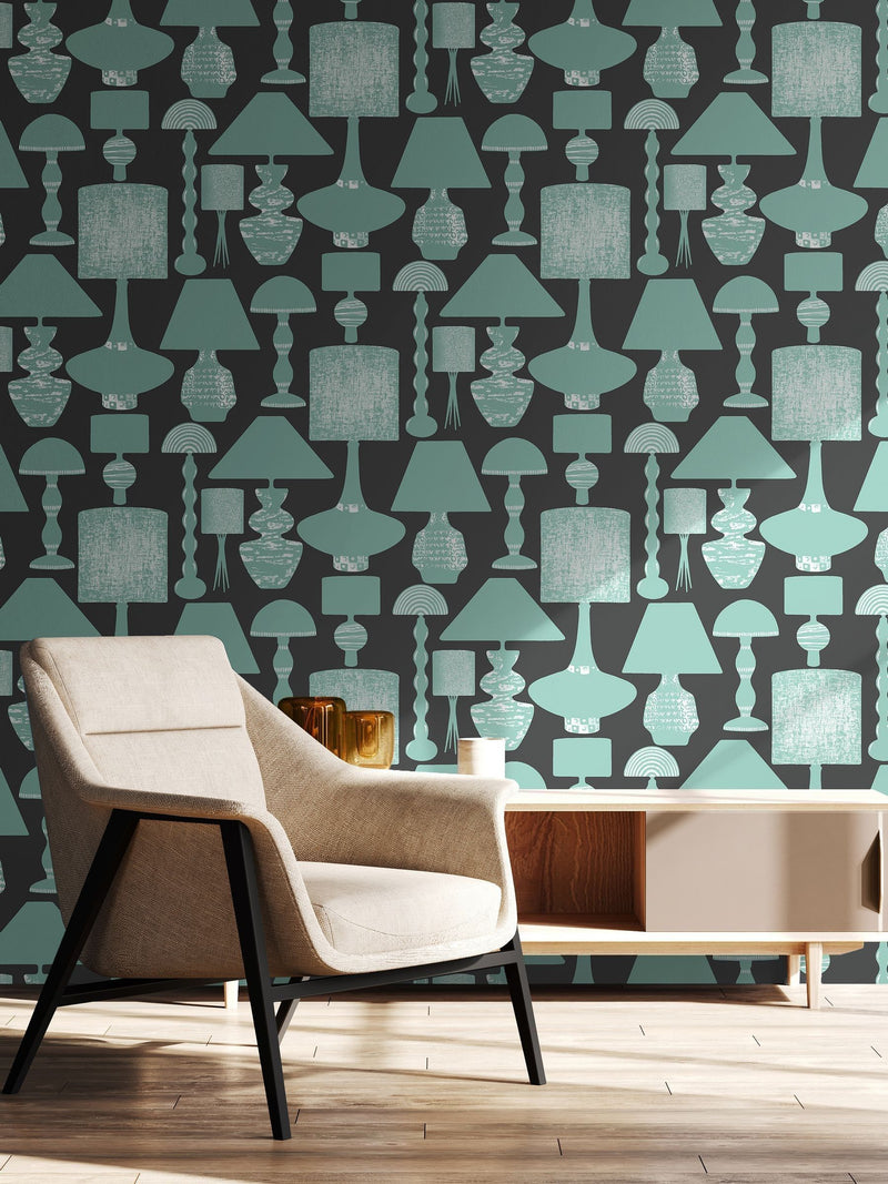 Ohpopsi wallpaper Ash Duck Egg Boogie Lights 10m - British product
