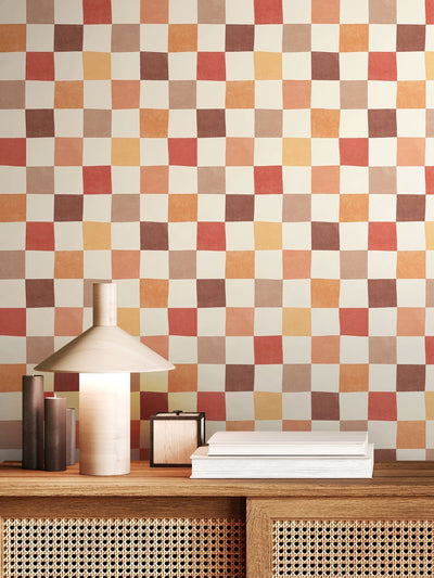 Next Ohpopsi Marmalade Mix Disco Check Wallpaper 10M- Buy online at McGrocer