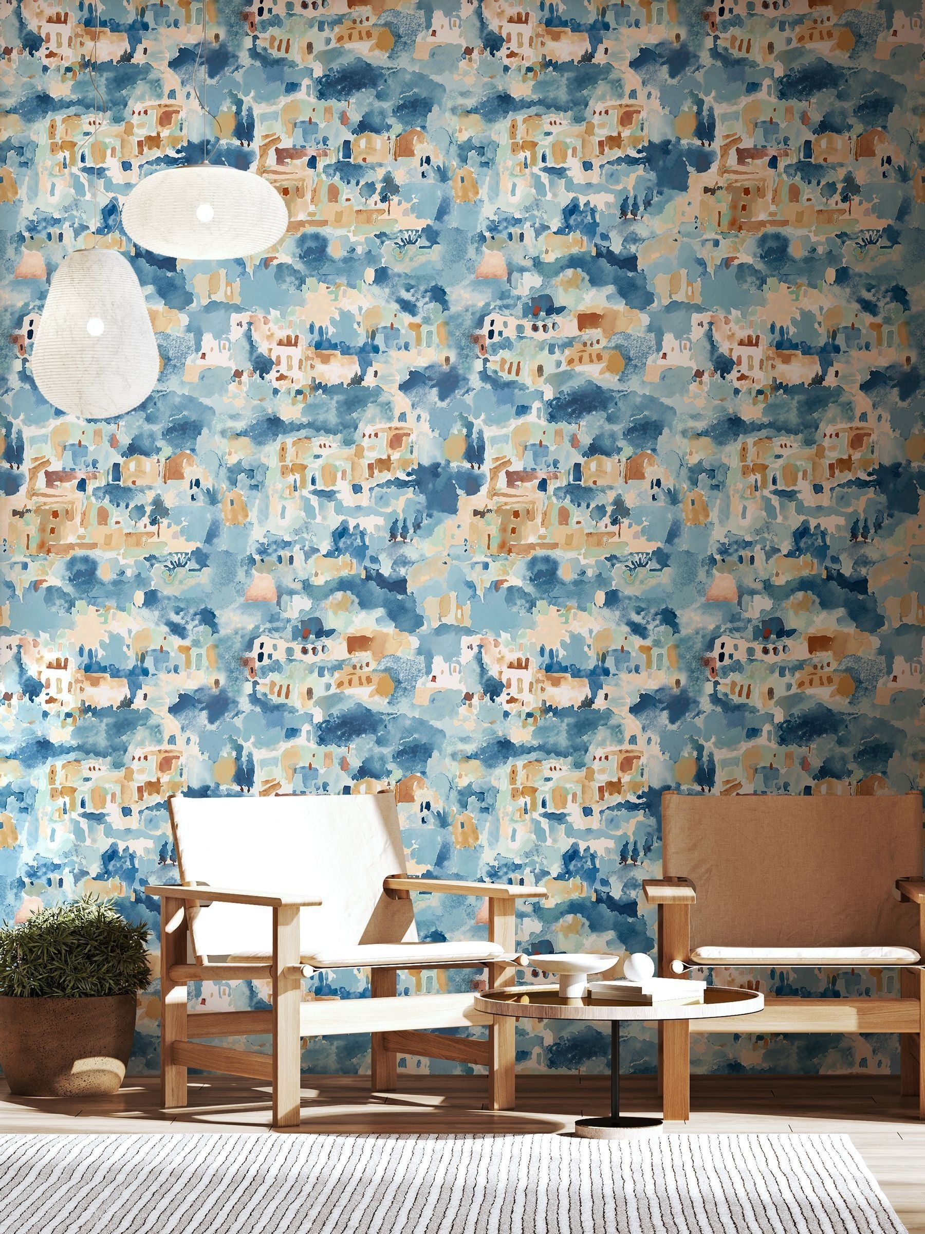 Ohpopsi STONEWARE BLUE Amalfi 10M Wallpaper