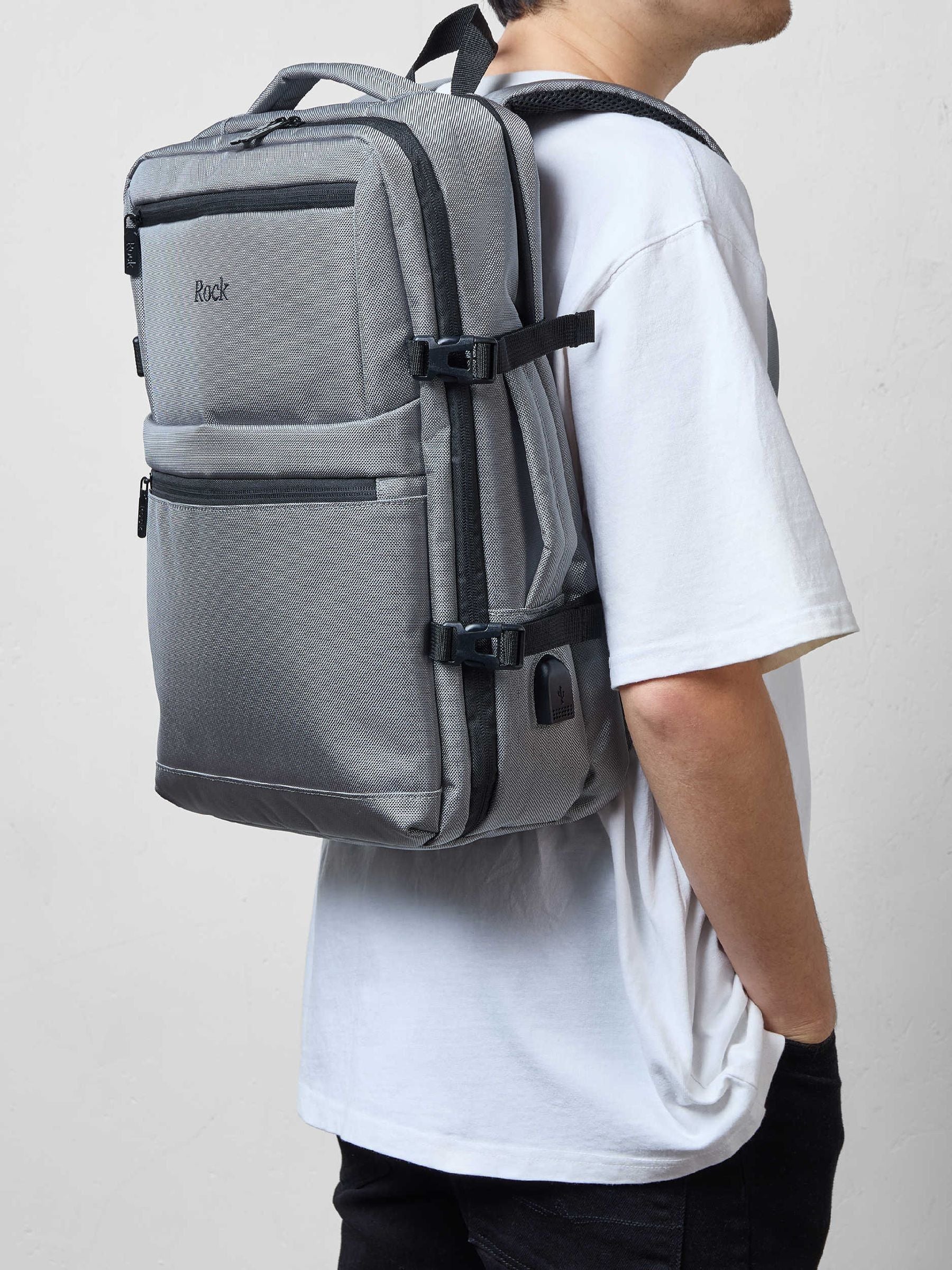 Rock Luggage Grey Battersea Medium Backpack, UK version