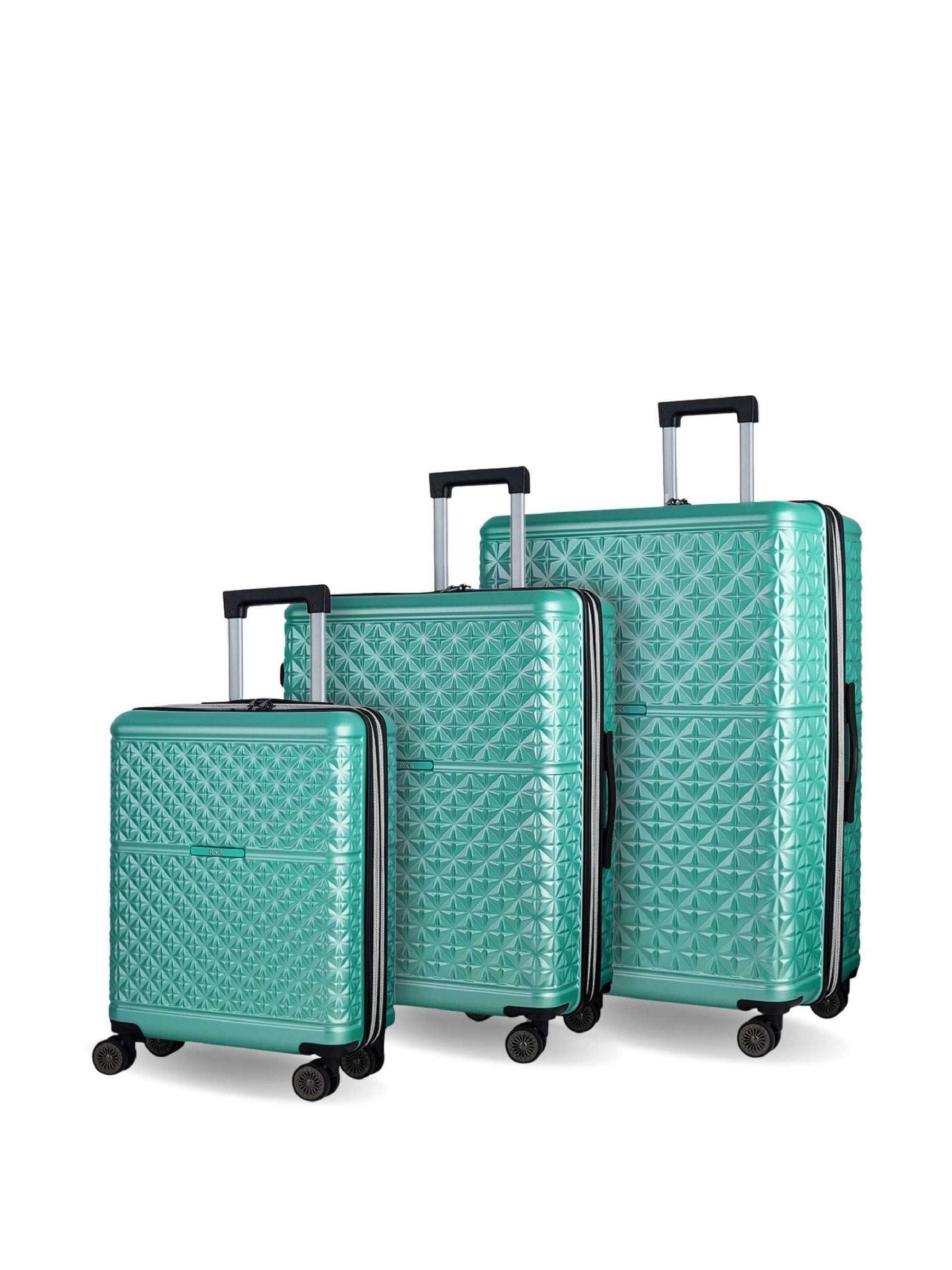 Rock Luggage Green Maya Suitcases Set 3 Piece