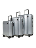 Rock Luggage Luna 3-piece suitcase set in silver, imported from the UK